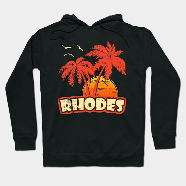 Rhodes Vintage Sunset Hoodie by bridgewalker